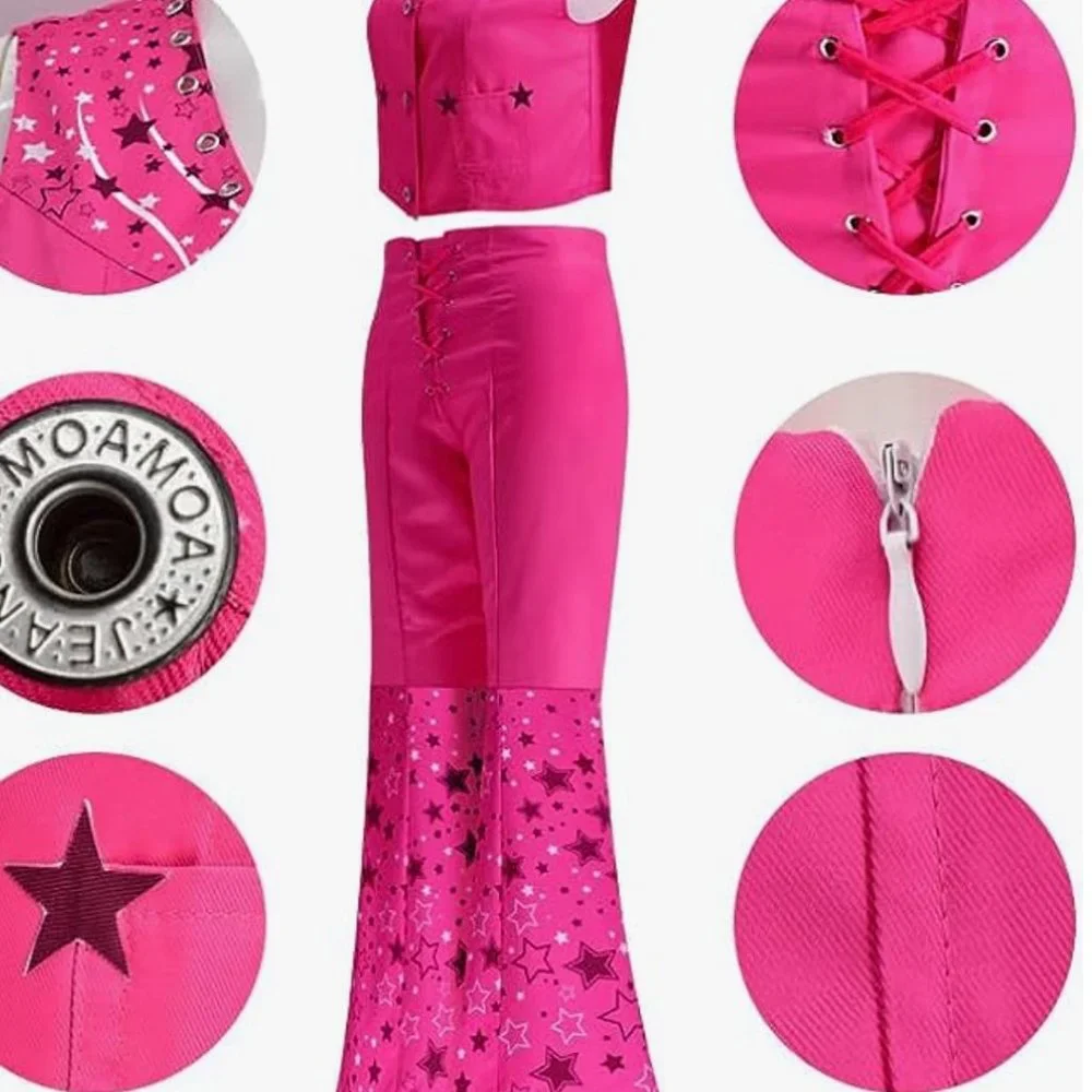 SPMCOEJS Adult Cowgirl Costume Barbie The Movie Adult  Medium - Picture 3 of 6